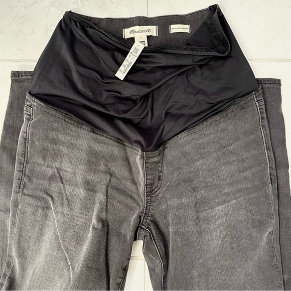 Madewell Maternity Skinny Jeans Over-the-Belly Distressed Black Denim - Picture 8 of 10